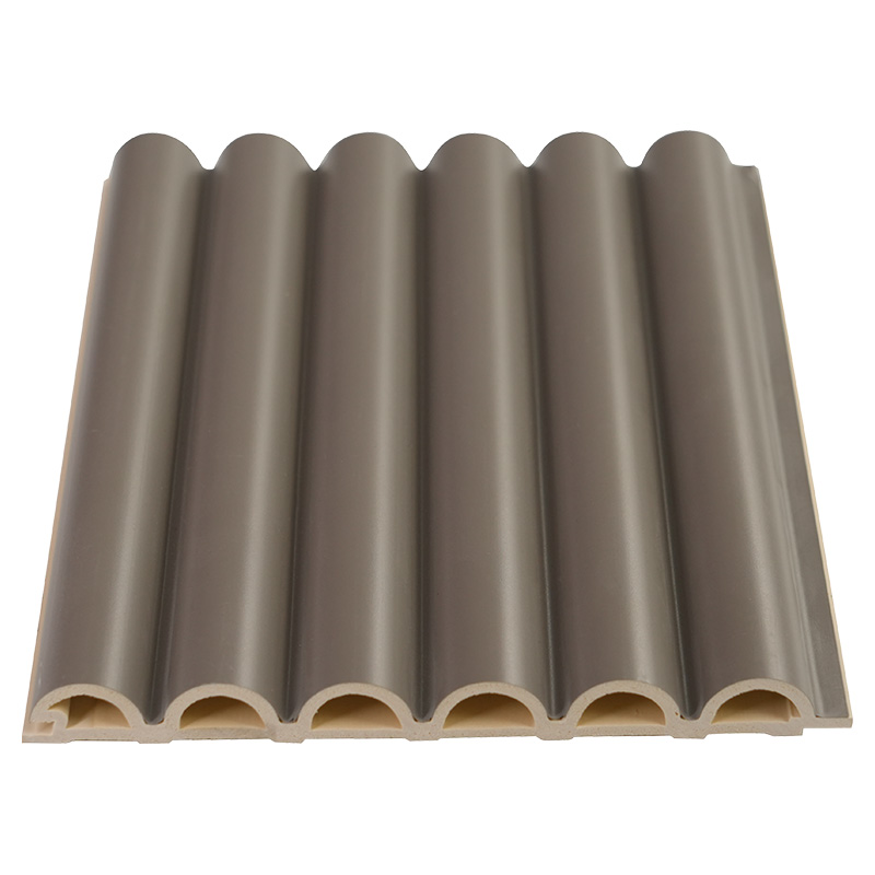 Width 158mm Thickness 15mm Grooved Wood Grain PVC WPC Wave Panel
