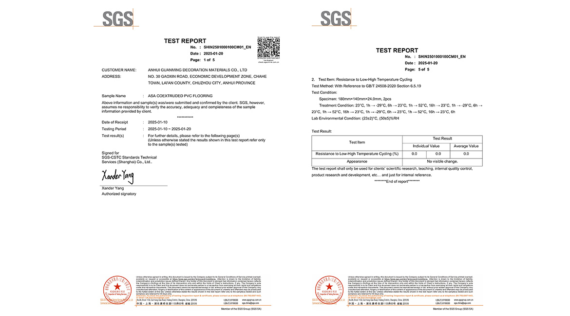 SGS certificate-Guanmingdeco