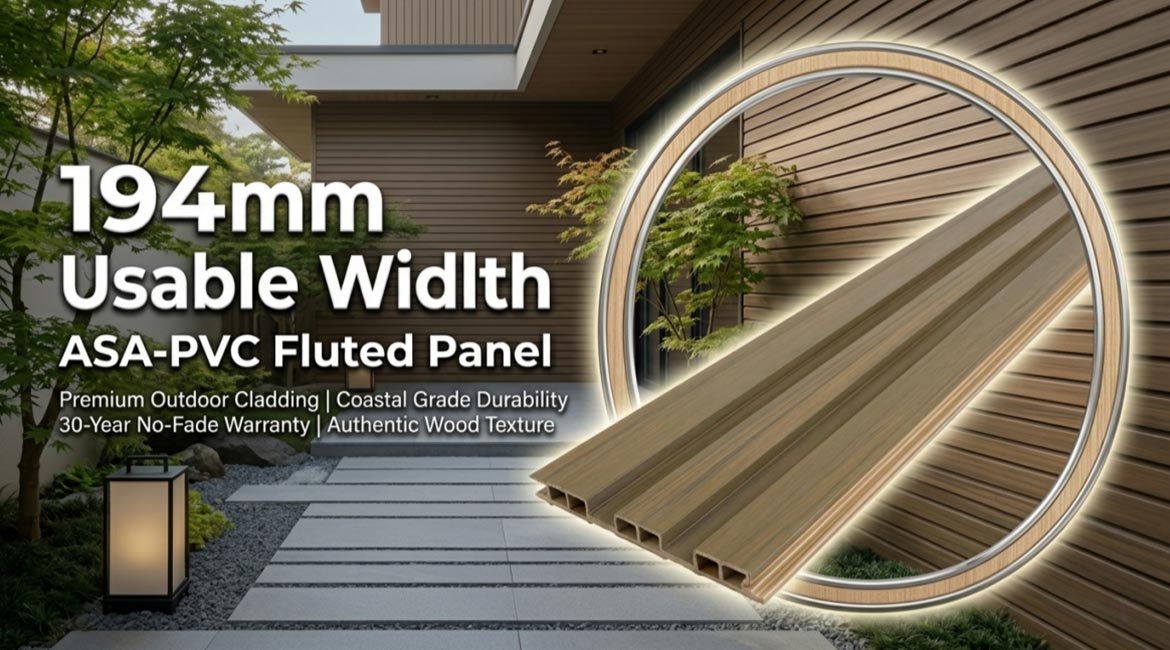 194mm effective width ASA PVC fluted wall panel