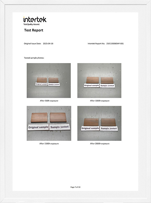 ASA PVC cladding samples for test