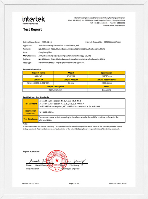 Interteck Test Reports of Guanmingdeco
