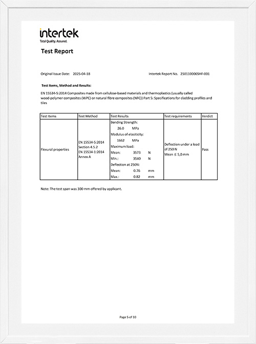 Flexural property test